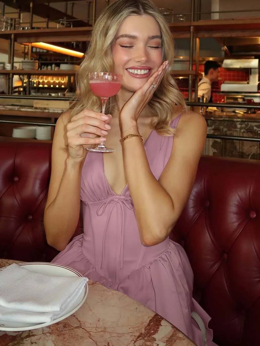 Grace snøre-mini-kjole