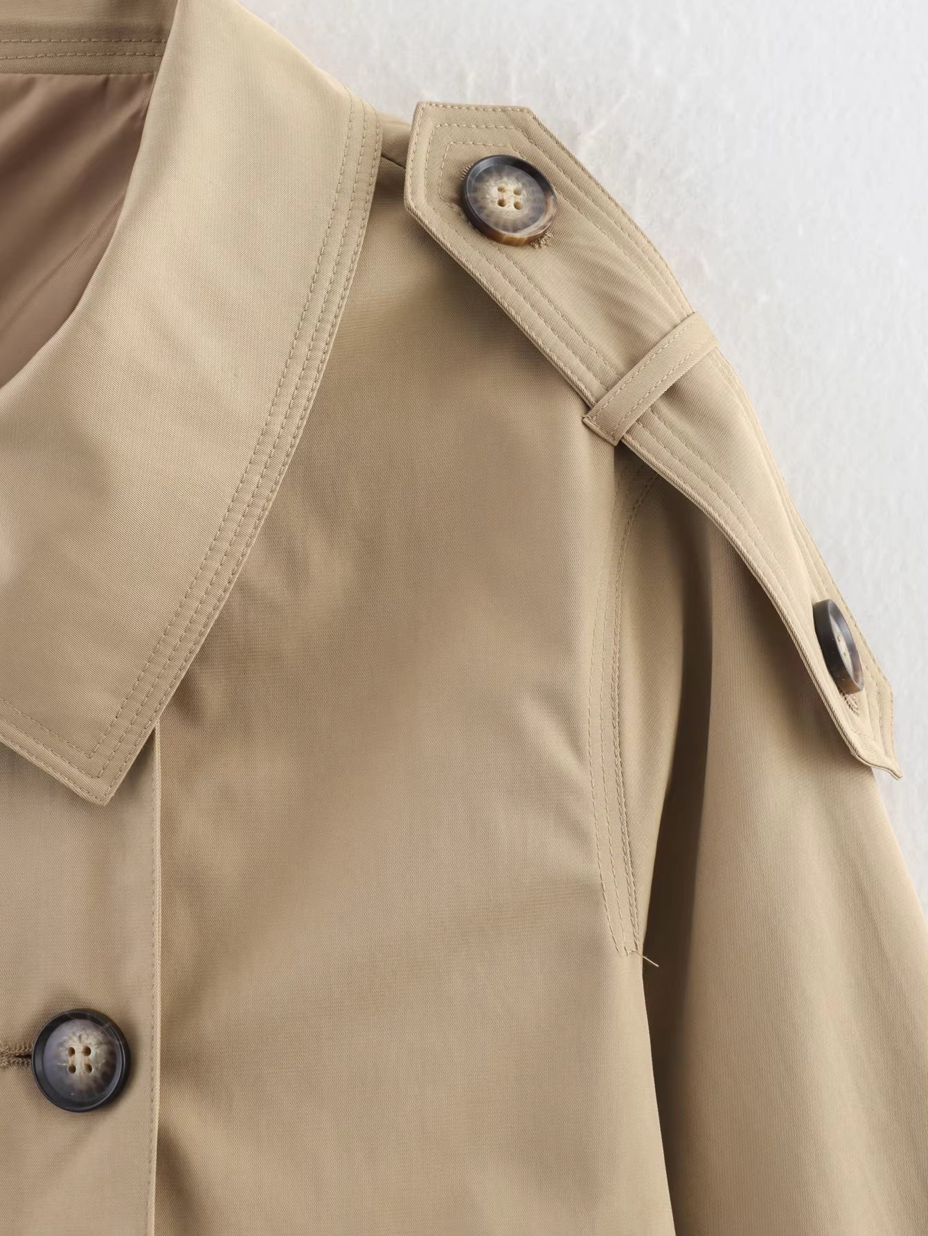 Audrey Beige Dobbelt Radet Trenchcoat