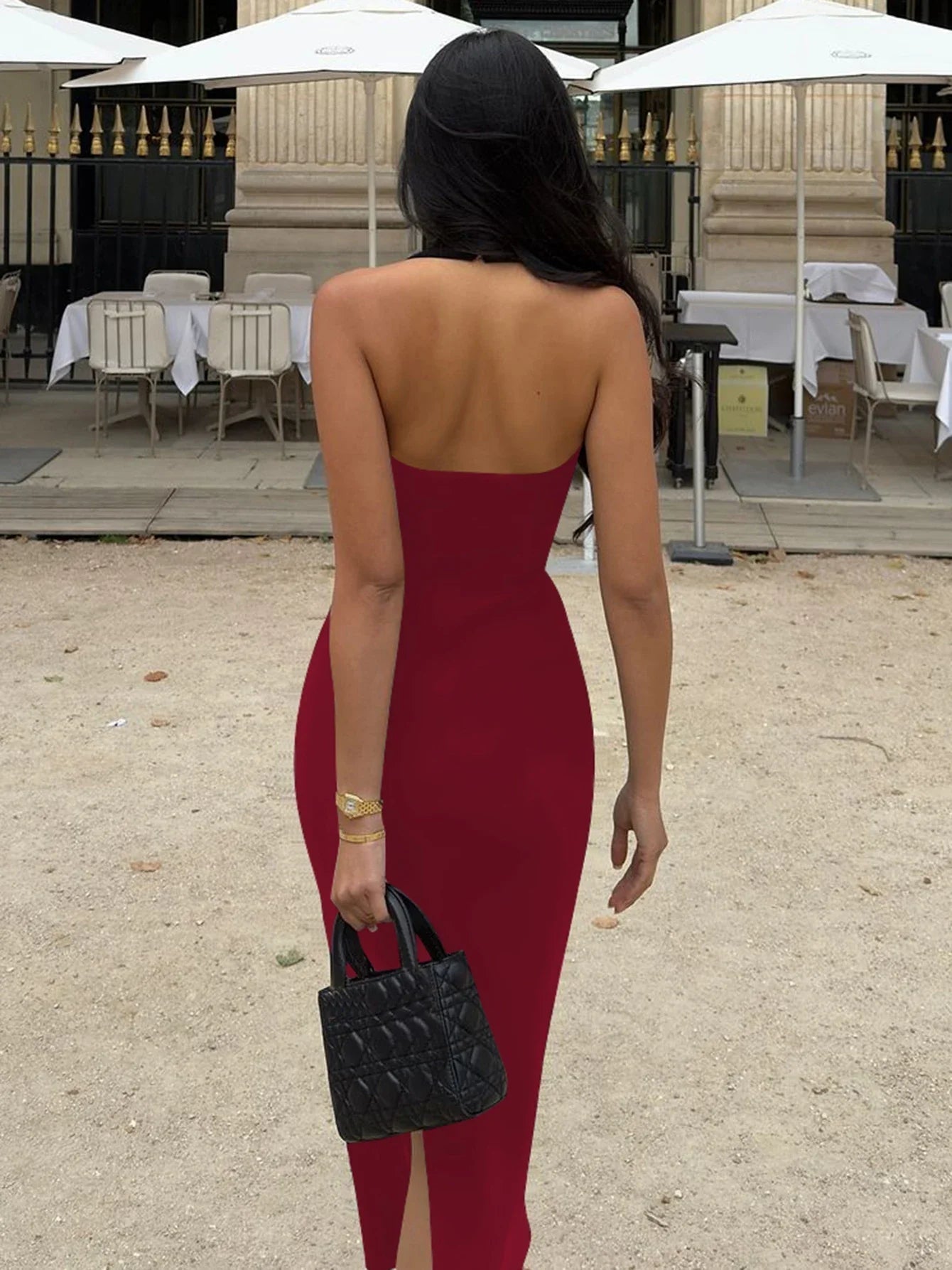 Yssa halterneck bodycon maxikjole