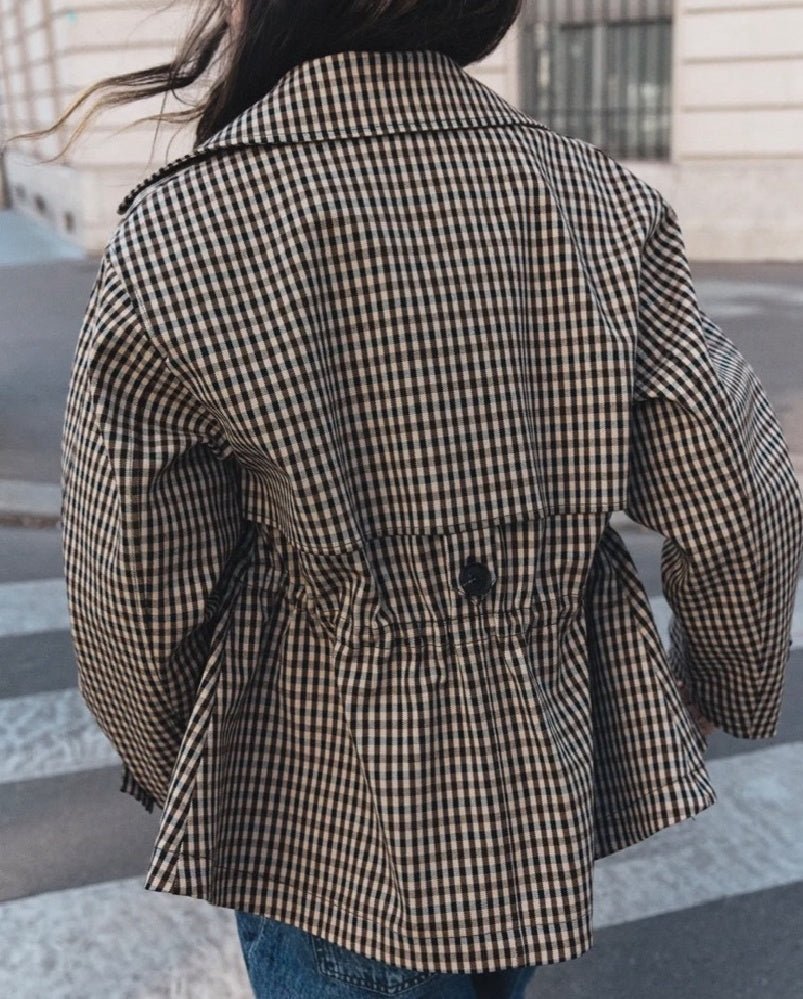ZEYA Billie Drawstring Gingham Short Trench
