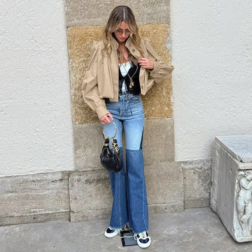 Margot cropped plisseret jakke