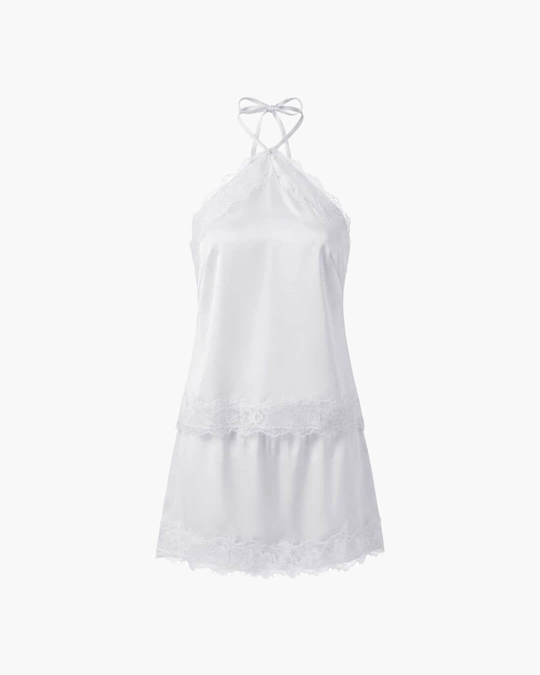 Miranda satin halter to-delt sæt