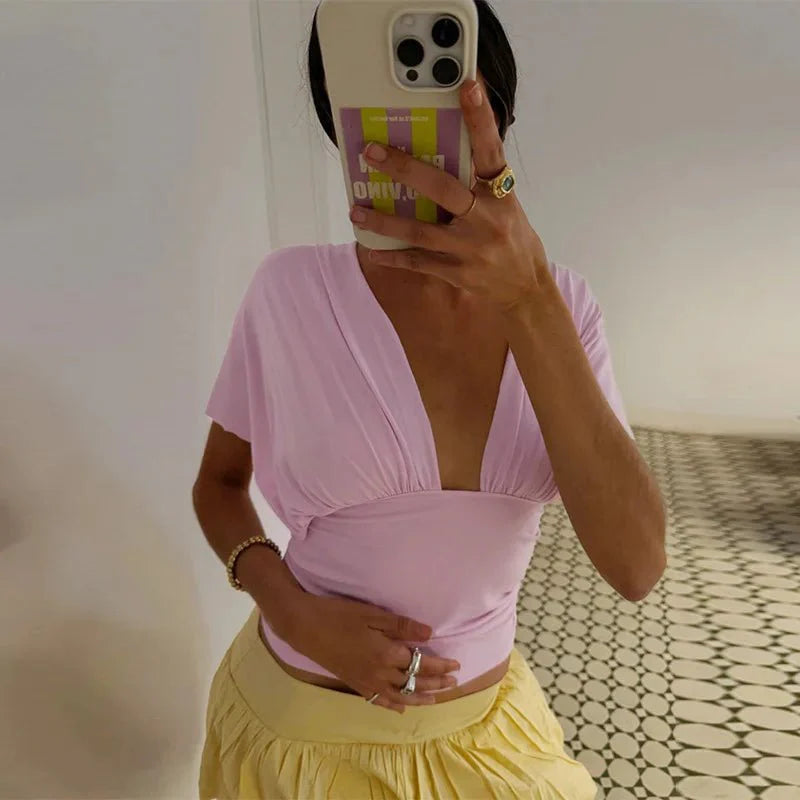 Luana snøre-crop-top