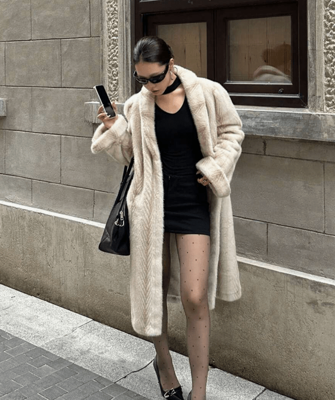ZEYA - Alicia Faux Fur Maxi Coat with Belt