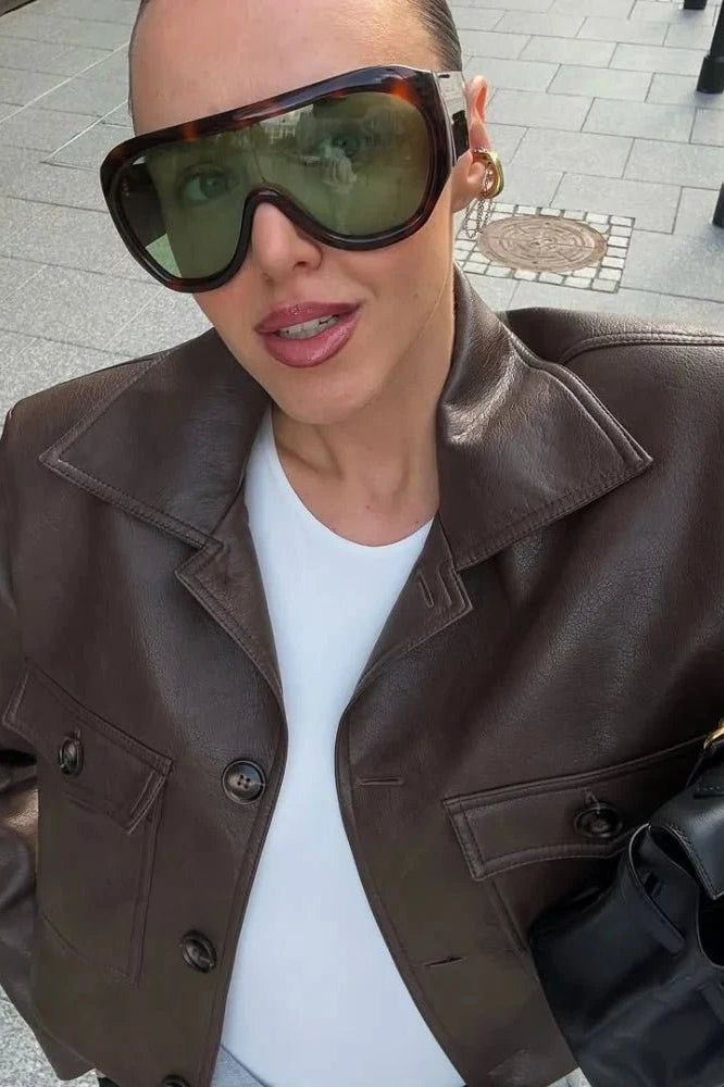 ZEYA - Aliyah Cropped Faux Leather Jacket