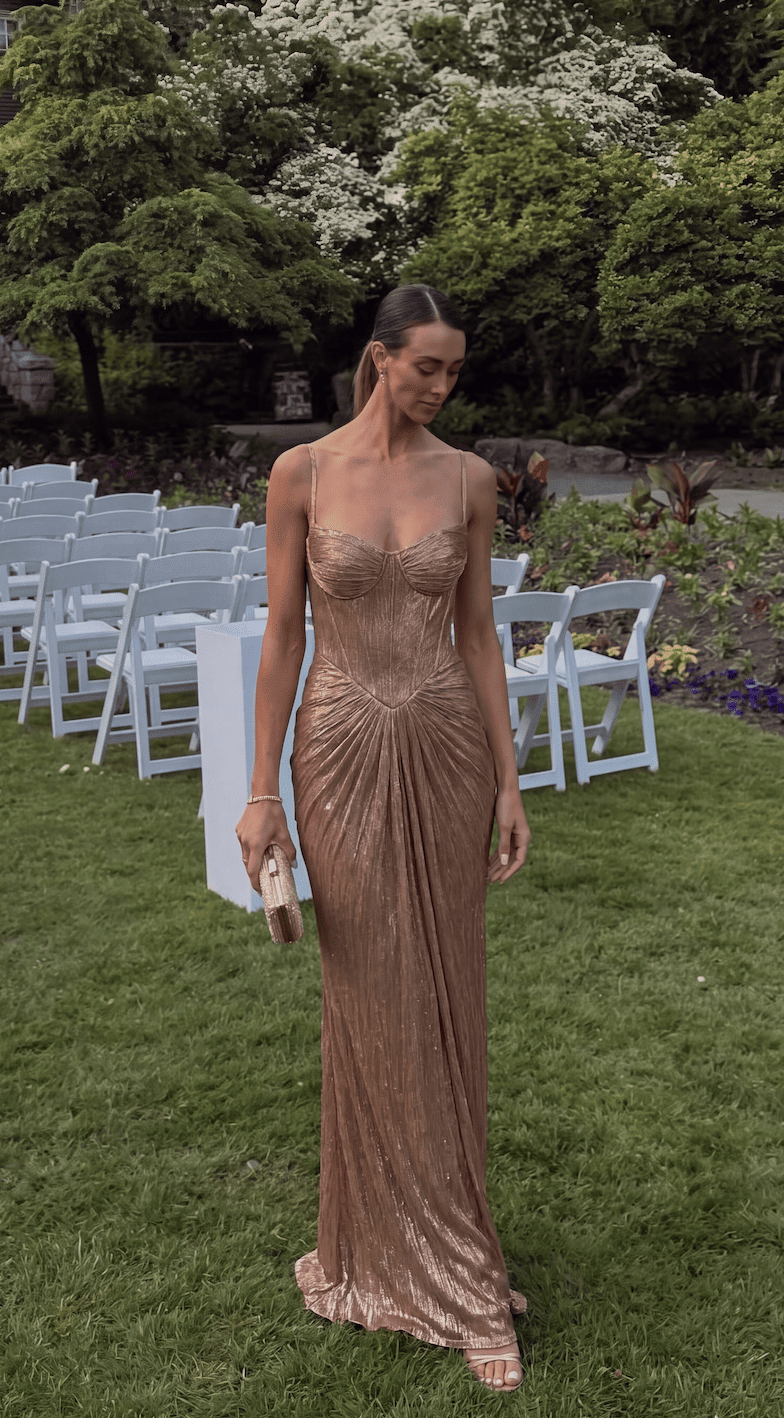 ZEYA - Amanda Corset Pleated Gown