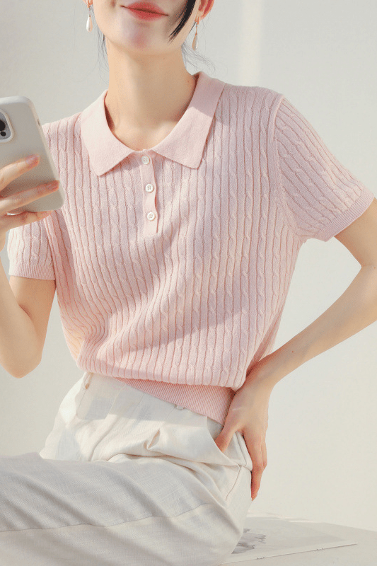 ZEYA - Amanda Knitted Polo Top