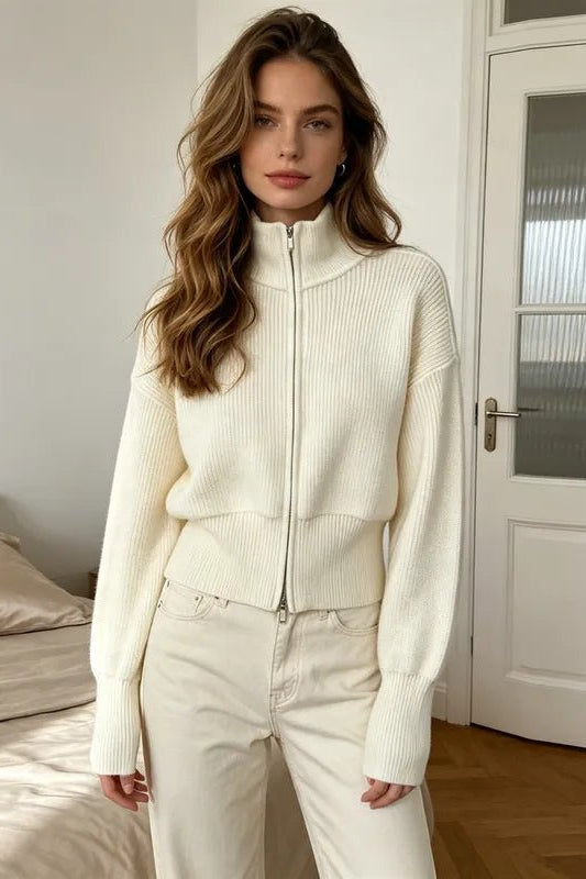 ZEYA - Amy Double Zip Knit Cardigan