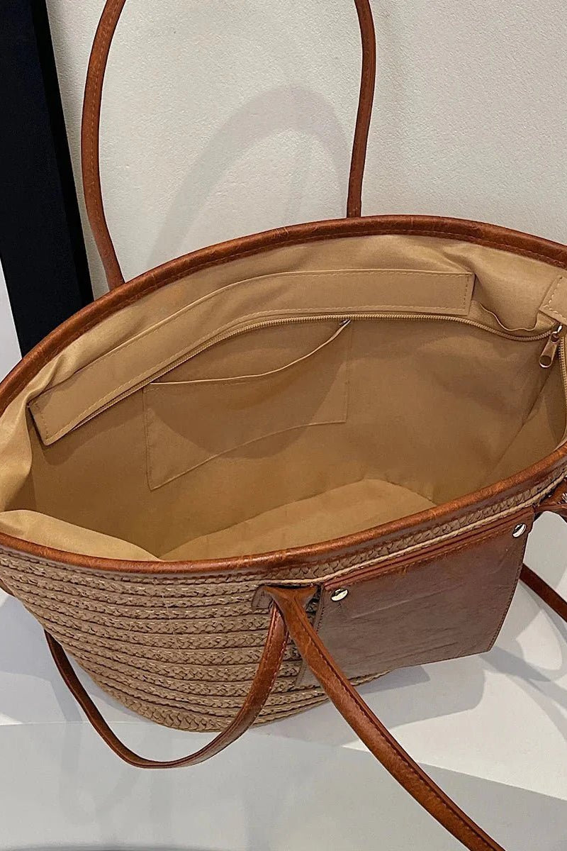 ZEYA - Aneyla Forest Woven Single-Shoulder Tote
