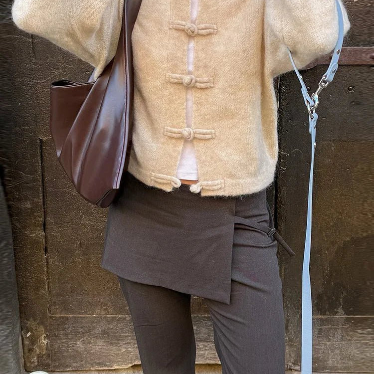 ZEYA - Angela Frog Knots Knitted Cardigan