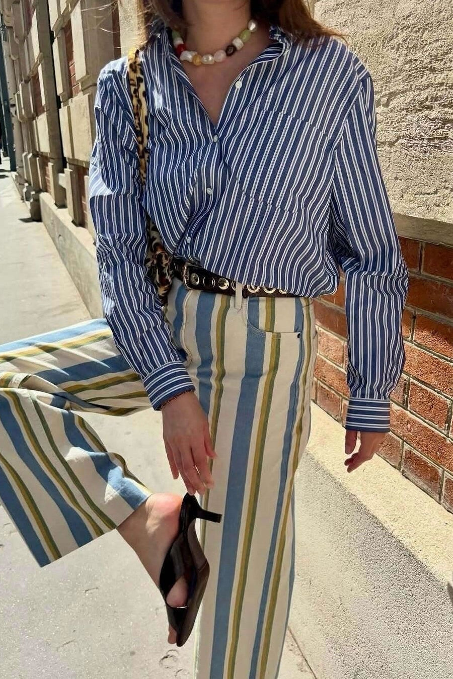 ZEYA - Angela Low-Rise Striped Trousers