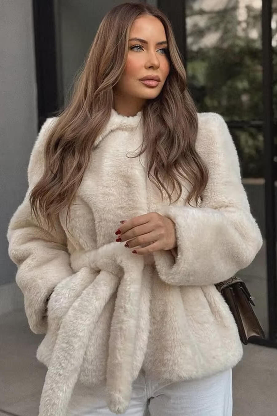 ZEYA - Ariana Faux Fur Coat with Belt