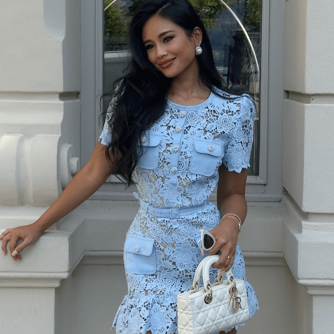 ZEYA - Azure Floral Lace Mini Dress