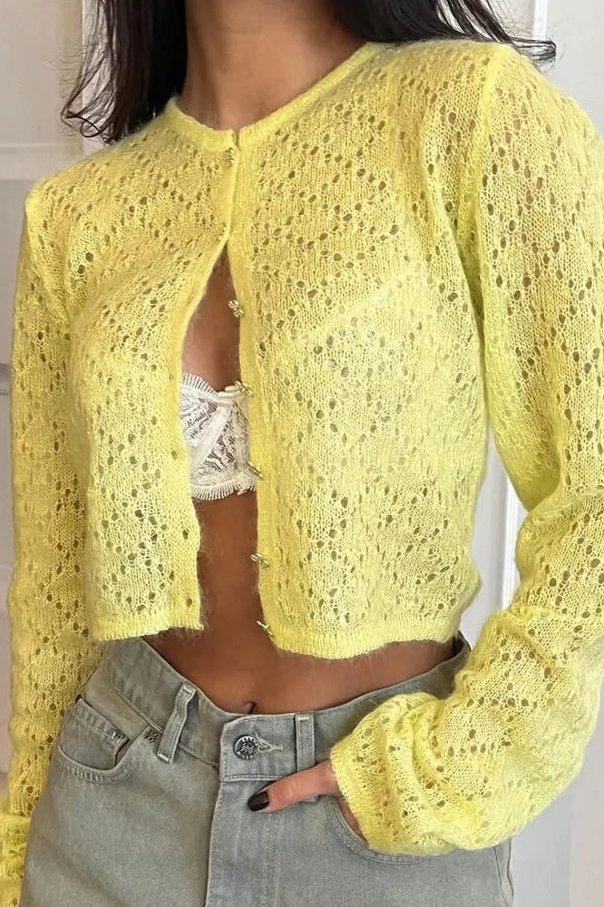 ZEYA - Beverly Hollow Cropped Cardigan