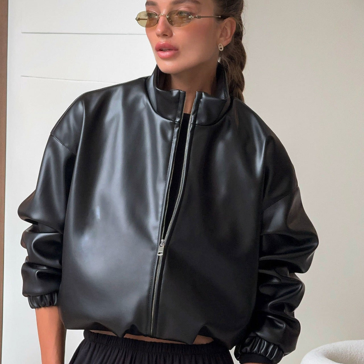 ZEYA - Blake Cropped Leather Jacket