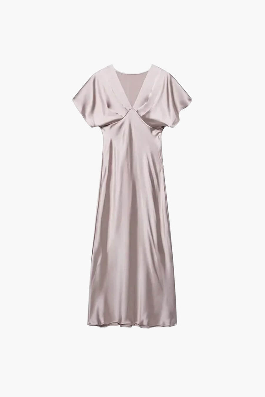 ZEYA - Briona V Neck Satin Midi Dress