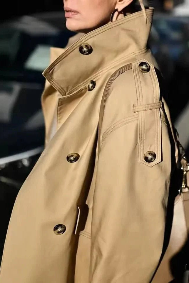 ZEYA - Brynn Stand Collar Cropped Trench Coat