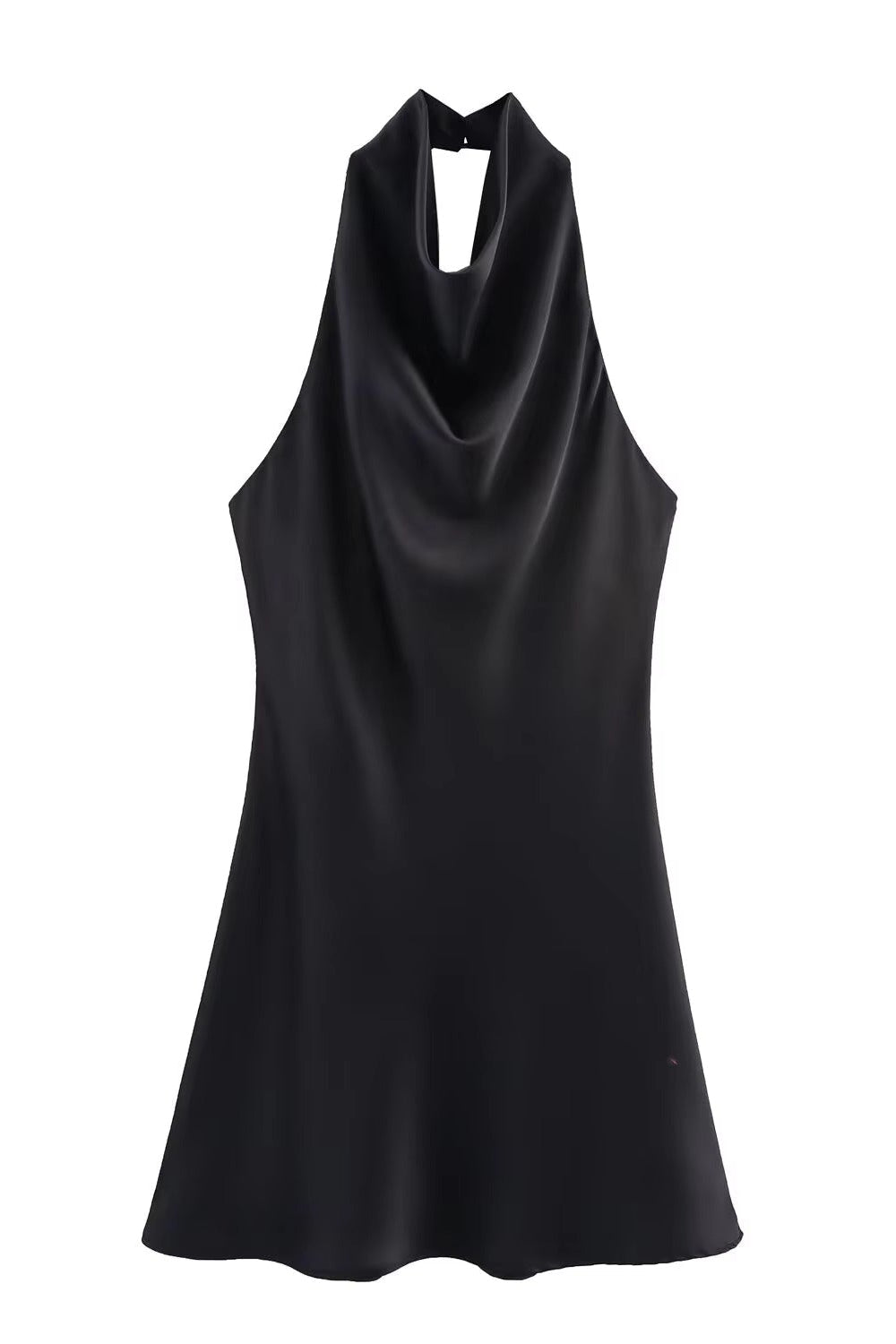ZEYA - Callie Satin Halter Draped Mini Dress