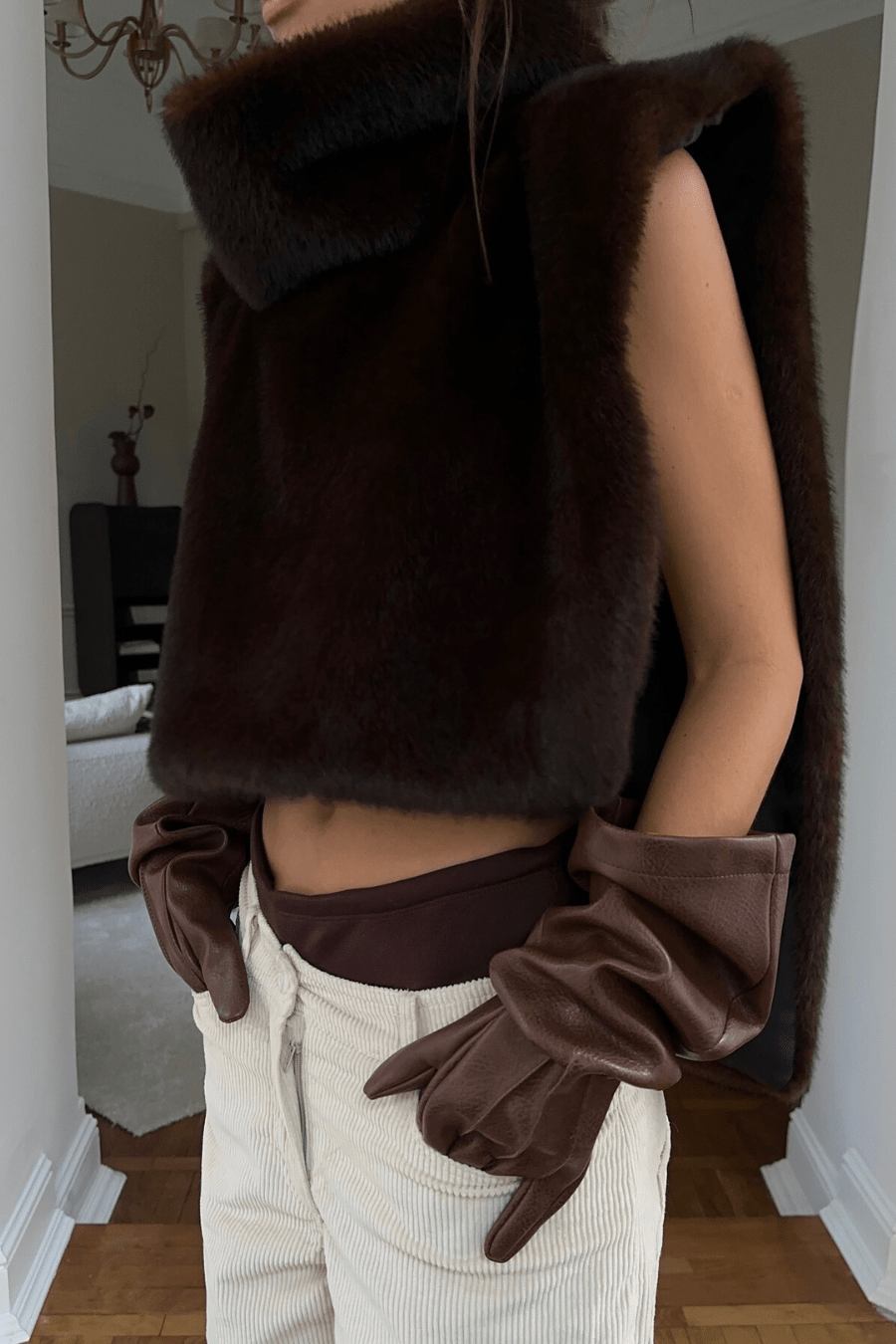 ZEYA - Carina Faux Fur Turtleneck Vest