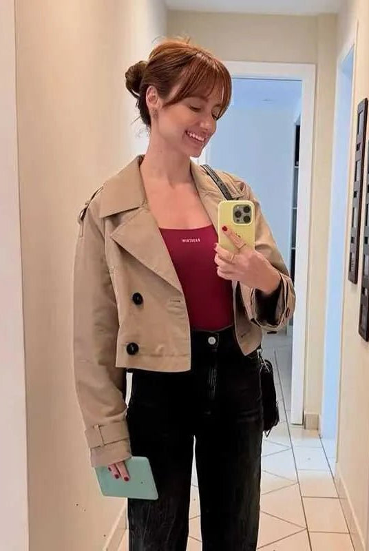 ZEYA - Carla Cropped Double Breasted Trench Coat