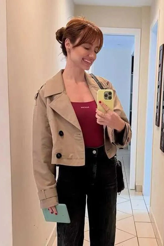 ZEYA - Carla Cropped Double Breasted Trench Coat