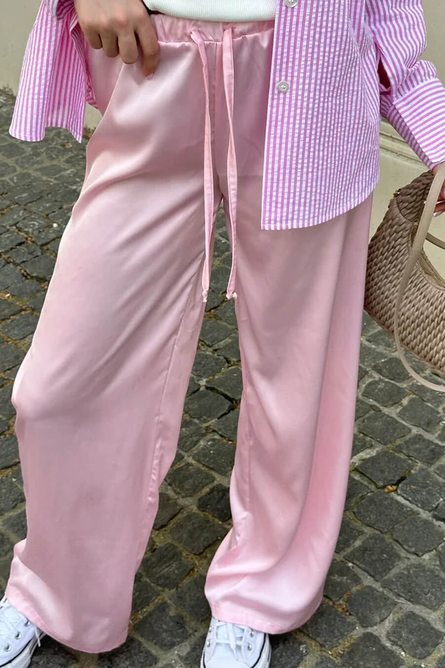 ZEYA - Carlene High Waist Satin Wide Leg Trousers