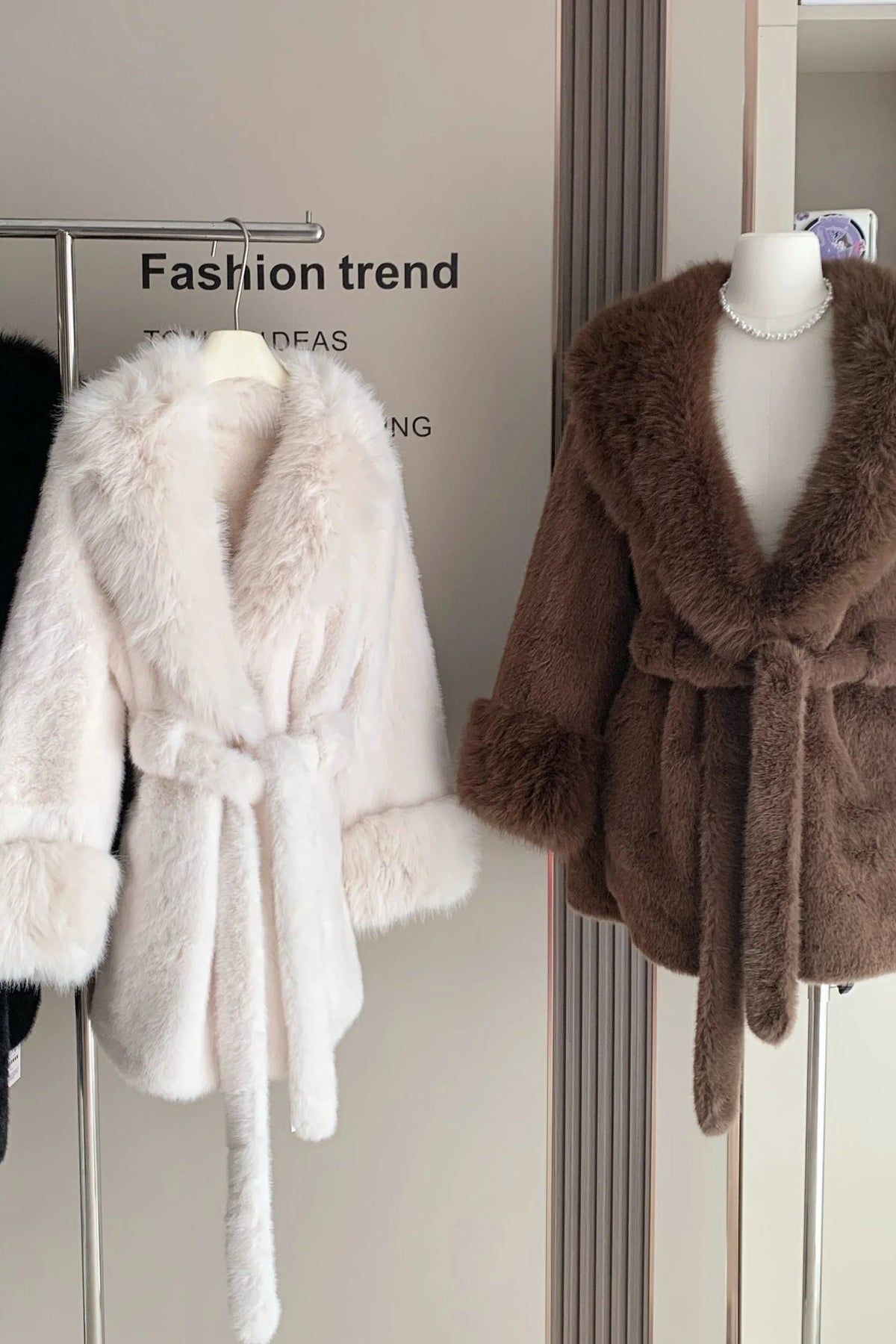 ZEYA - Carmina Faux Fur Trim Coat