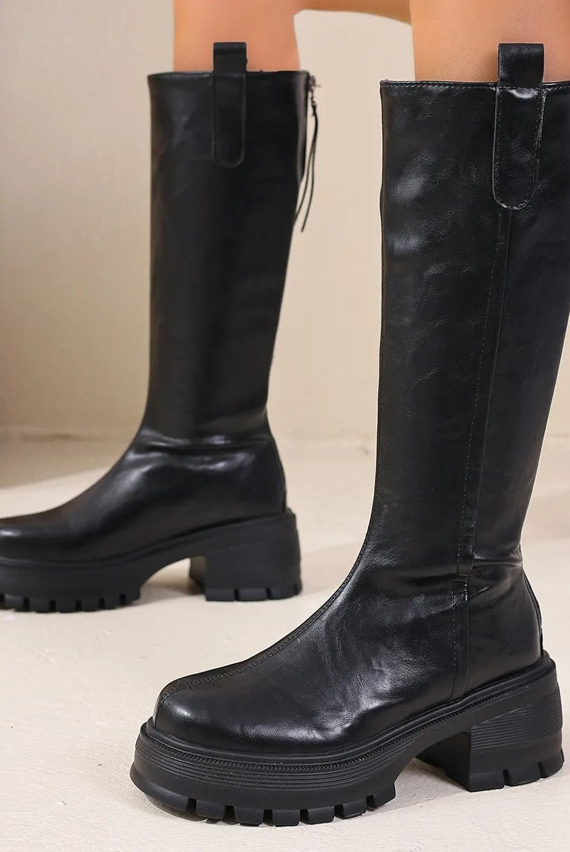 ZEYA - Charlee Knee High Leather Boots