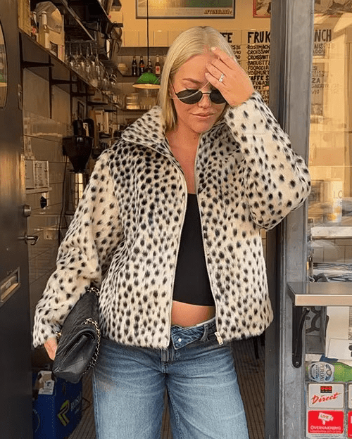 ZEYA - Claudia Leopard Faux Fur Jacket & Mini Skirt Set