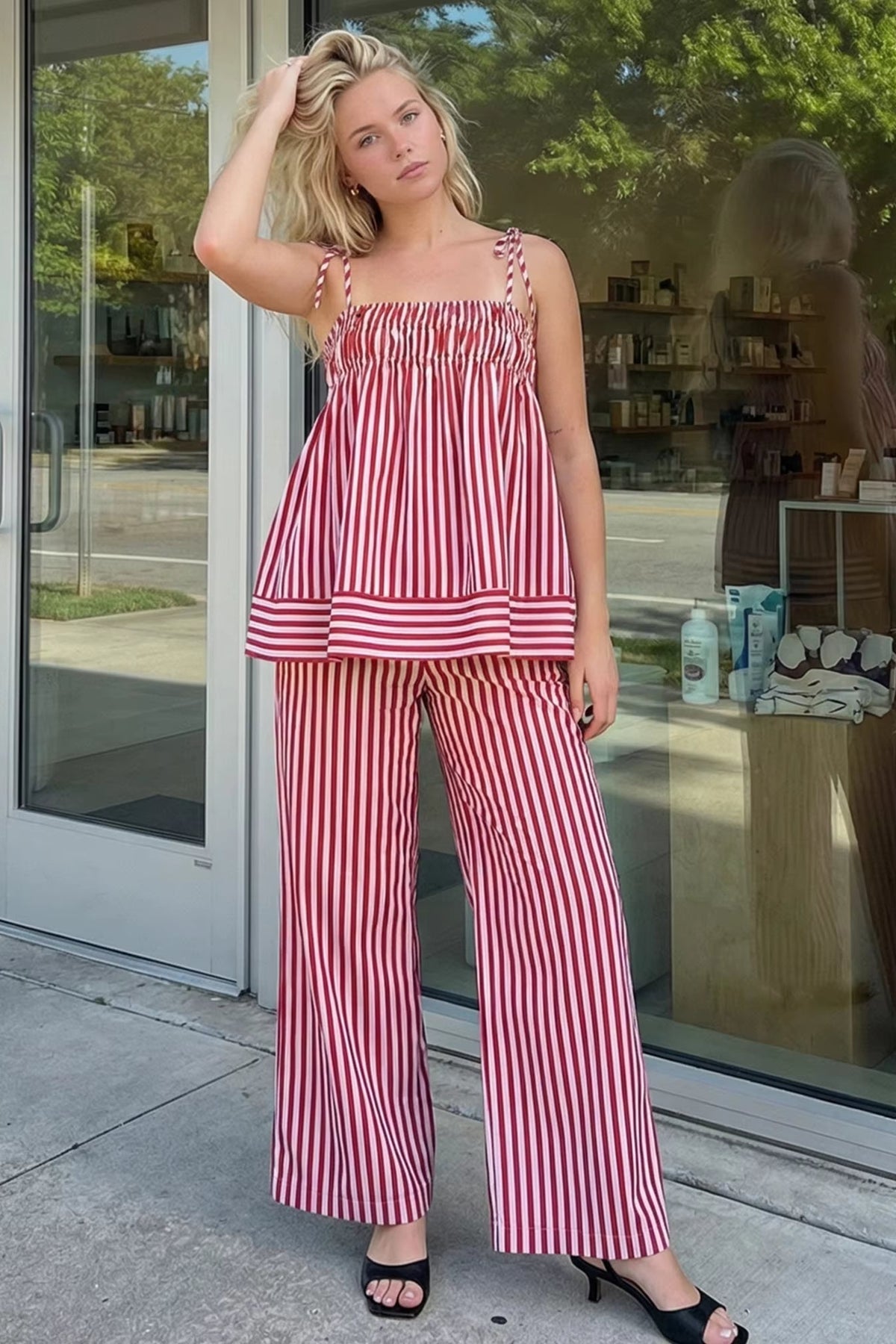 ZEYA - Claudia Striped Silk Pajama Set