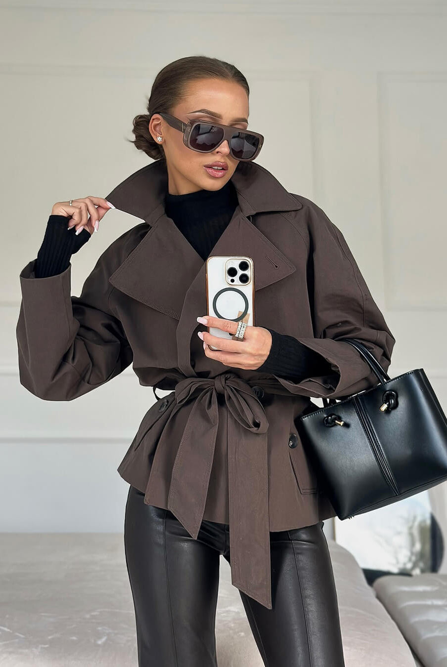 ZEYA - Dianna Belted Short Trench Coat