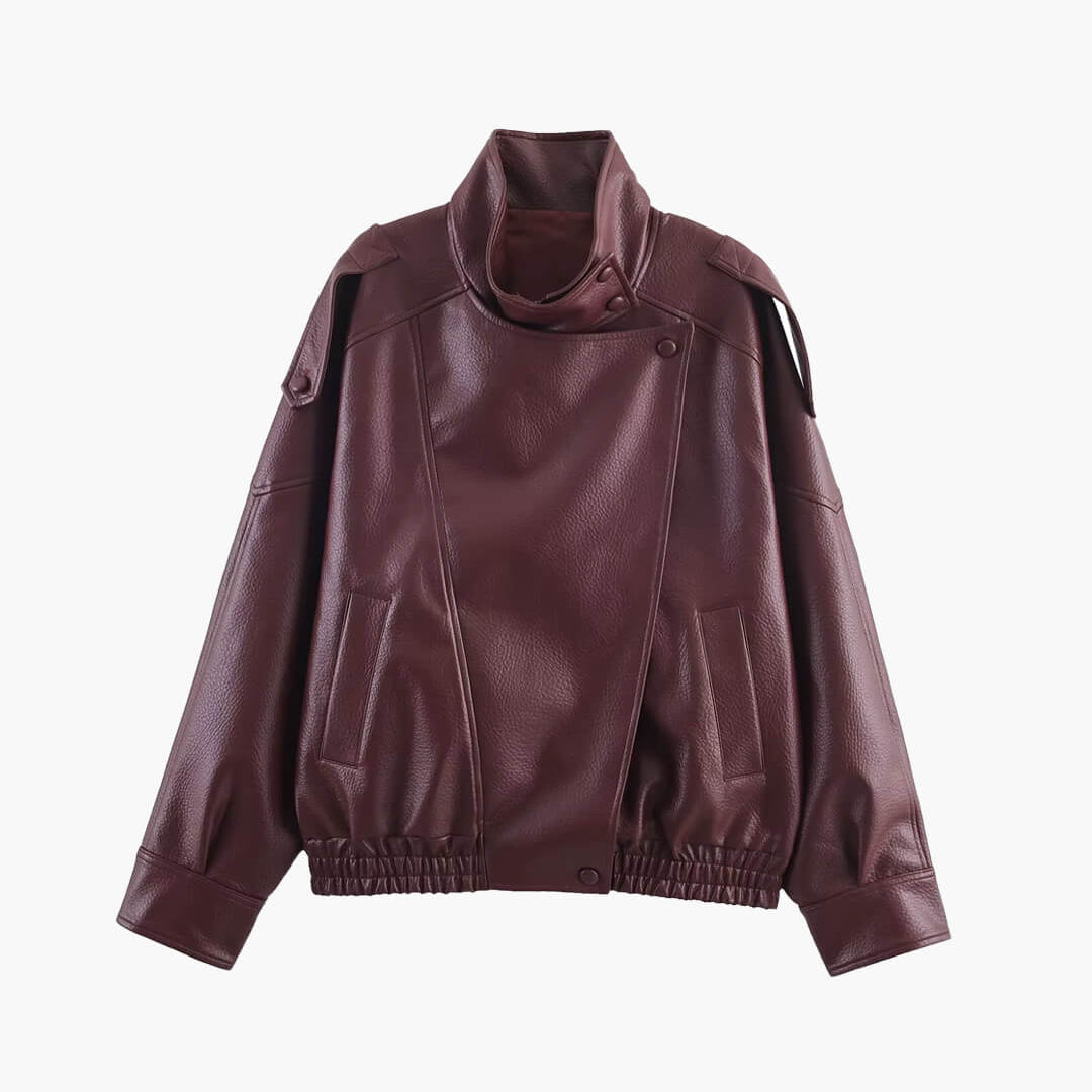 ZEYA - Dina Asymmetrical Leather Jacket