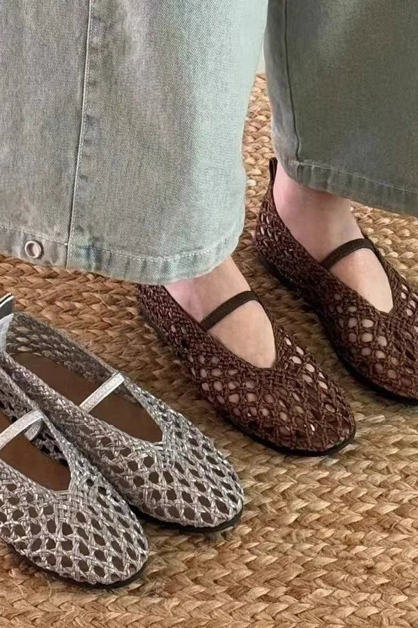 ZEYA - Ella Hollow Woven Flats