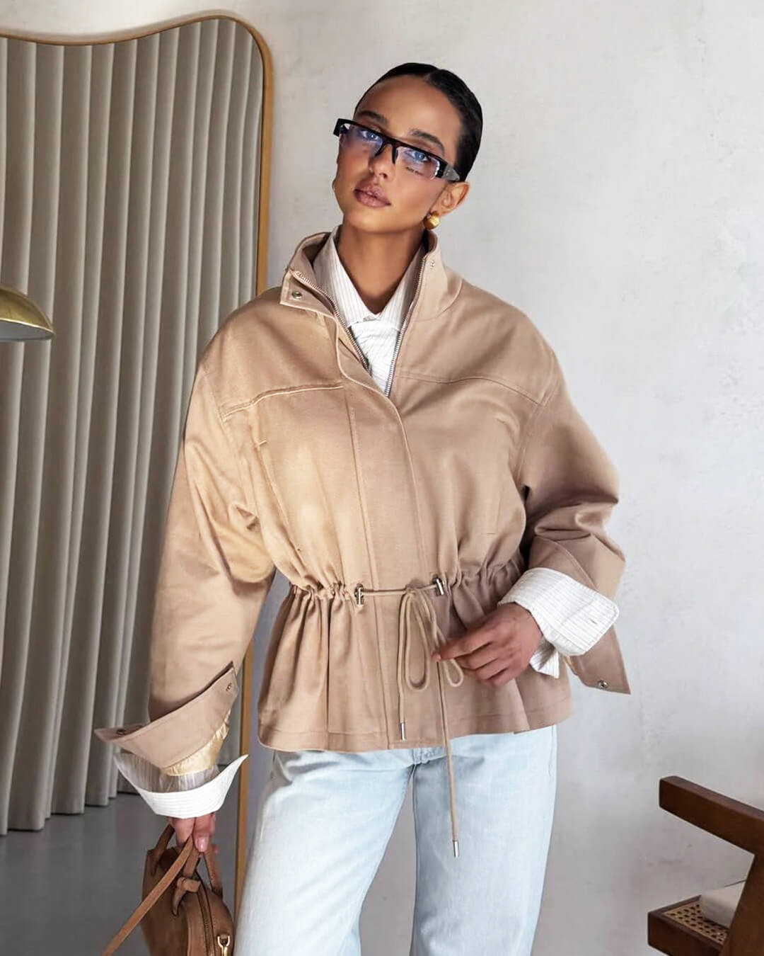 ZEYA - Ellen Drawstring Stand Collar Jacket