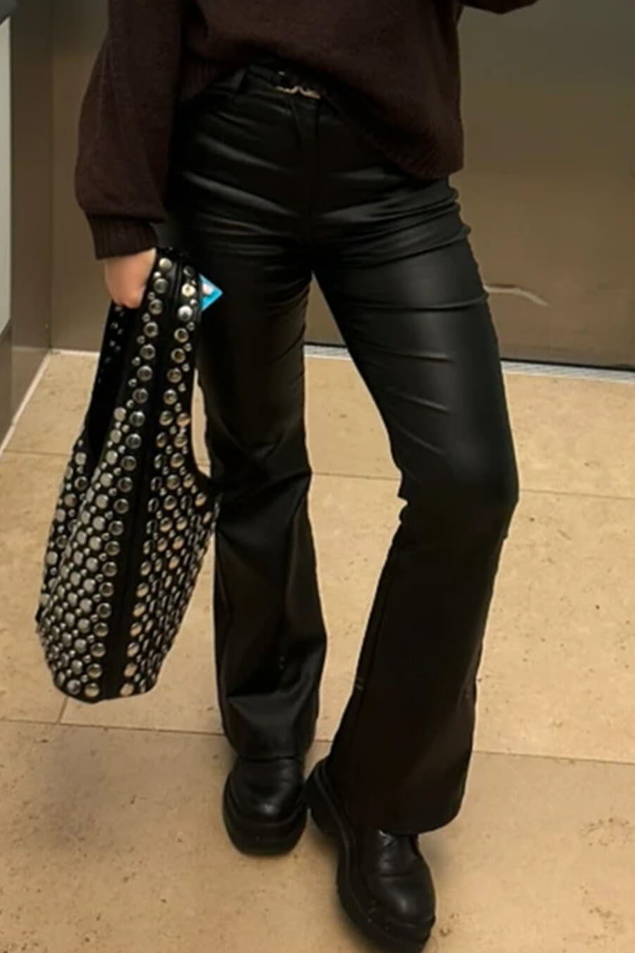 ZEYA - Eloise Faux Leather Flare Pants