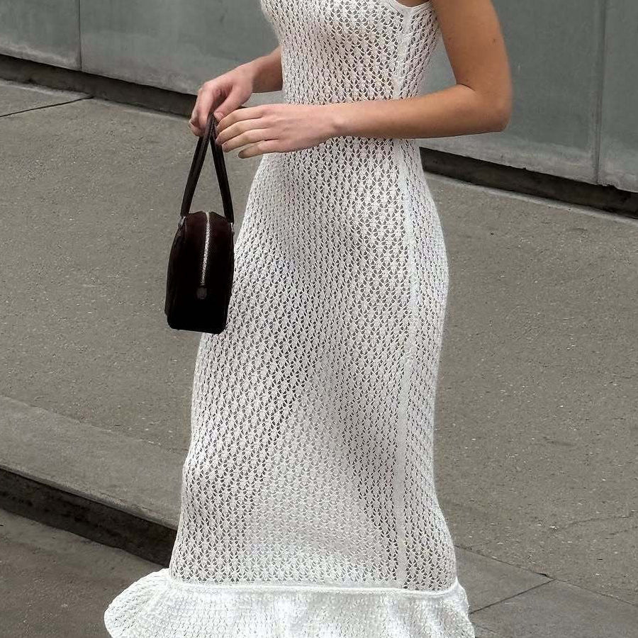 ZEYA - Eris Knit Ruffle Maxi Dress