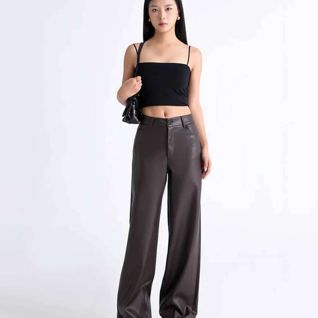 ZEYA - Estella High Waisted Leather Pants