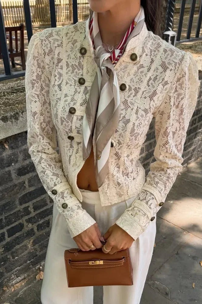 ZEYA - Esther Sheer Lace Patchwork Jacket