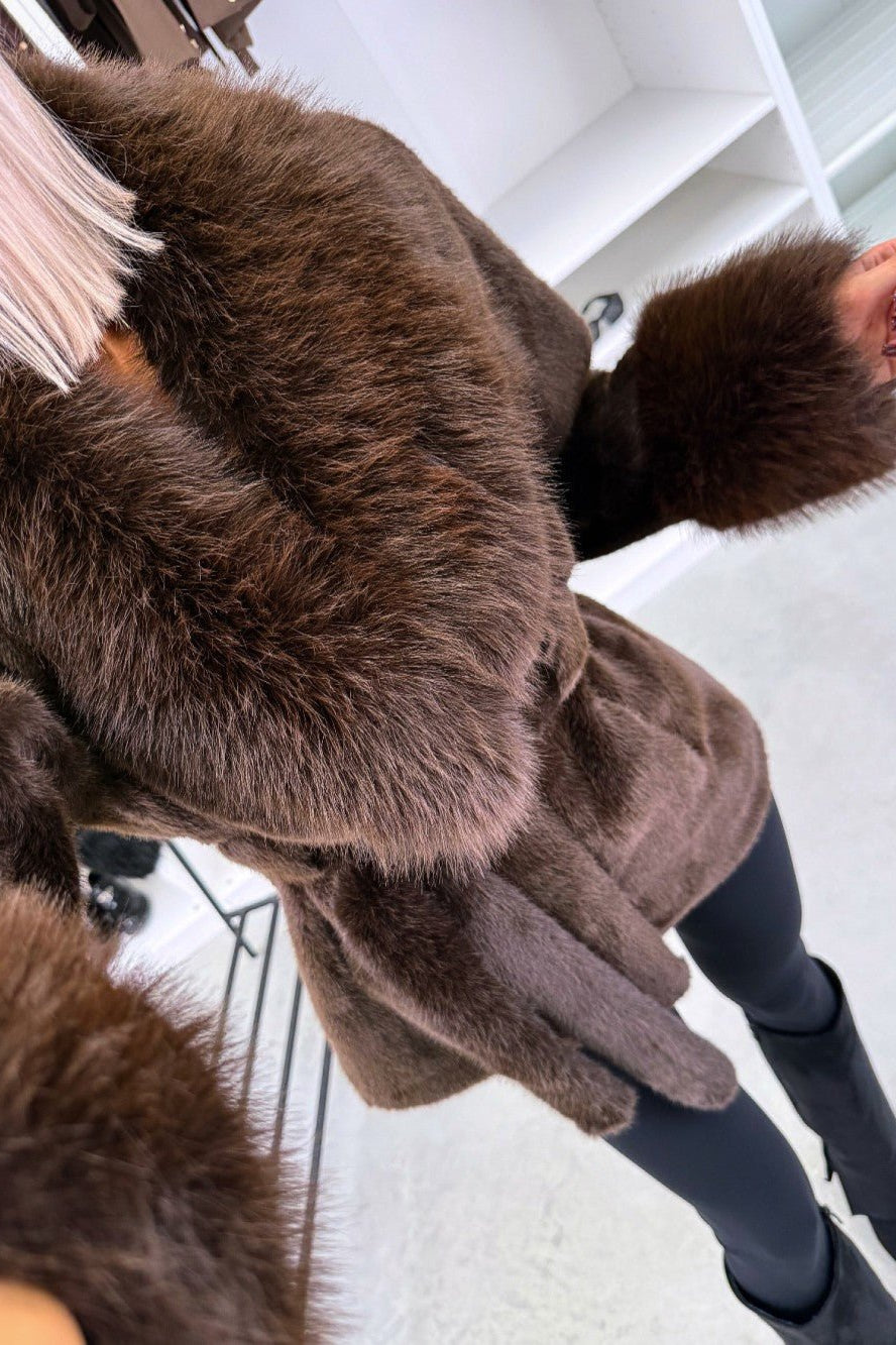 ZEYA - Eva Belted Faux Fur Coat