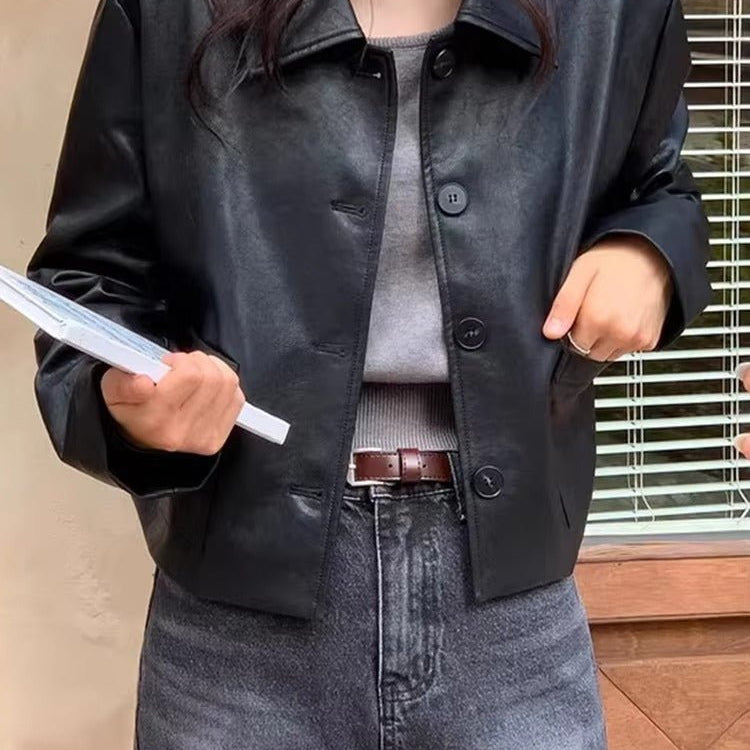 ZEYA - Gianne Cropped Faux Leather Jacket