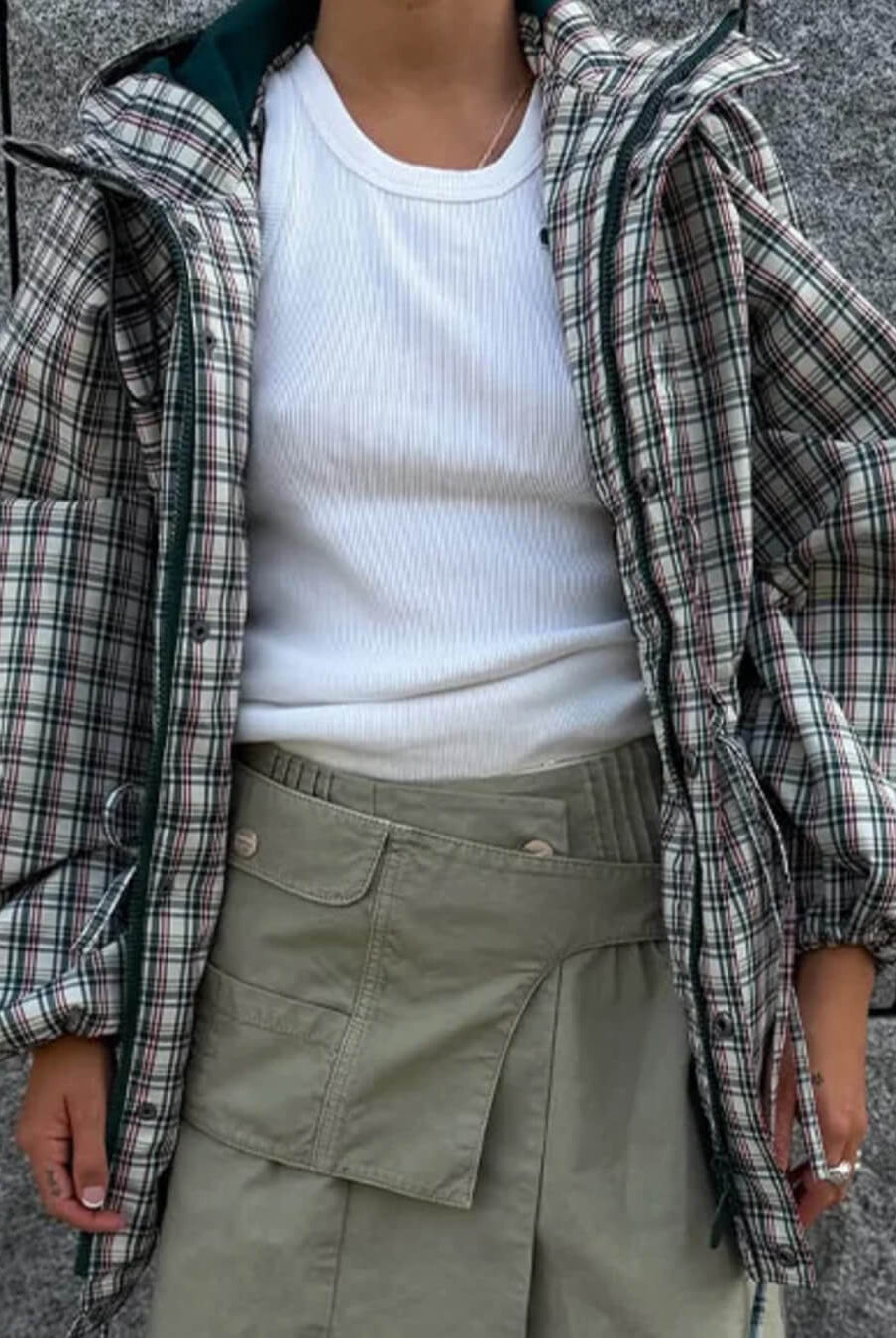 ZEYA - Gina Retro Plaid Hooded Jacket