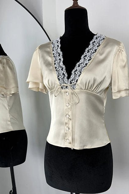 ZEYA - Greta Satin Button Blouse