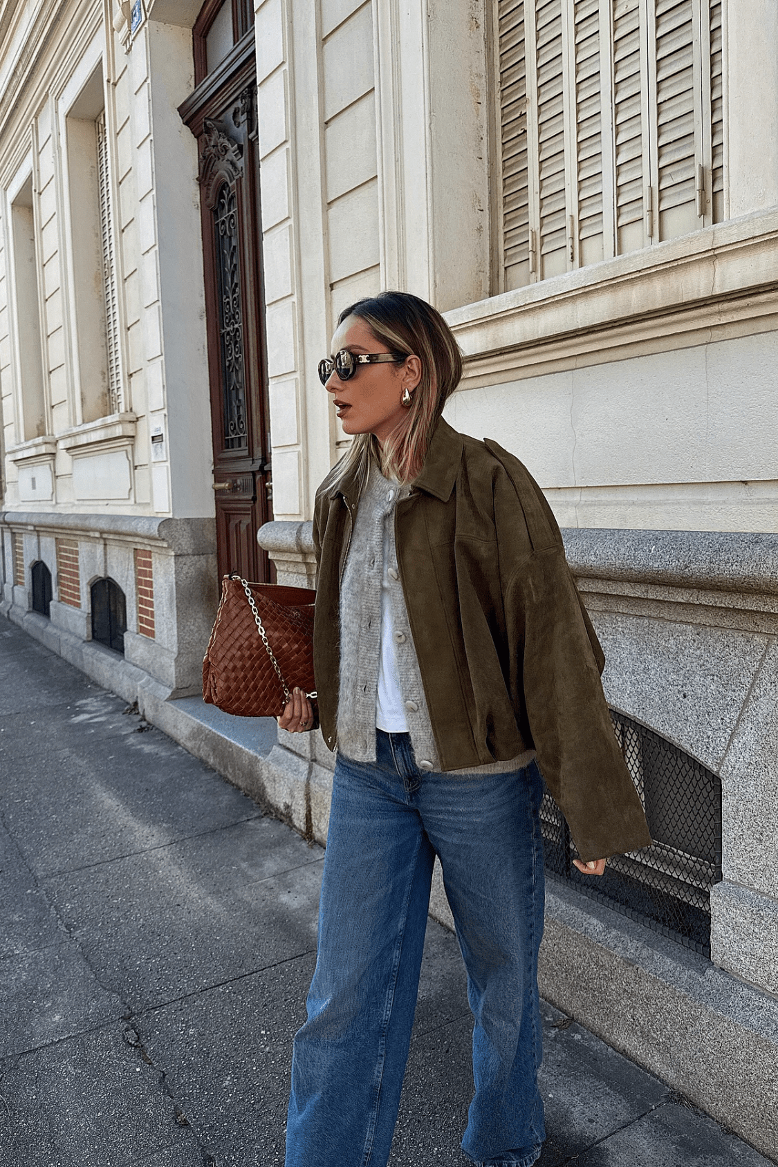 ZEYA - Helen Faux Suede Bomber Jacket