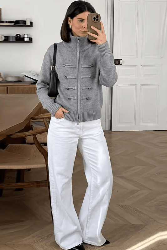 ZEYA - Helena Turtleneck Zip Knit Cardigan