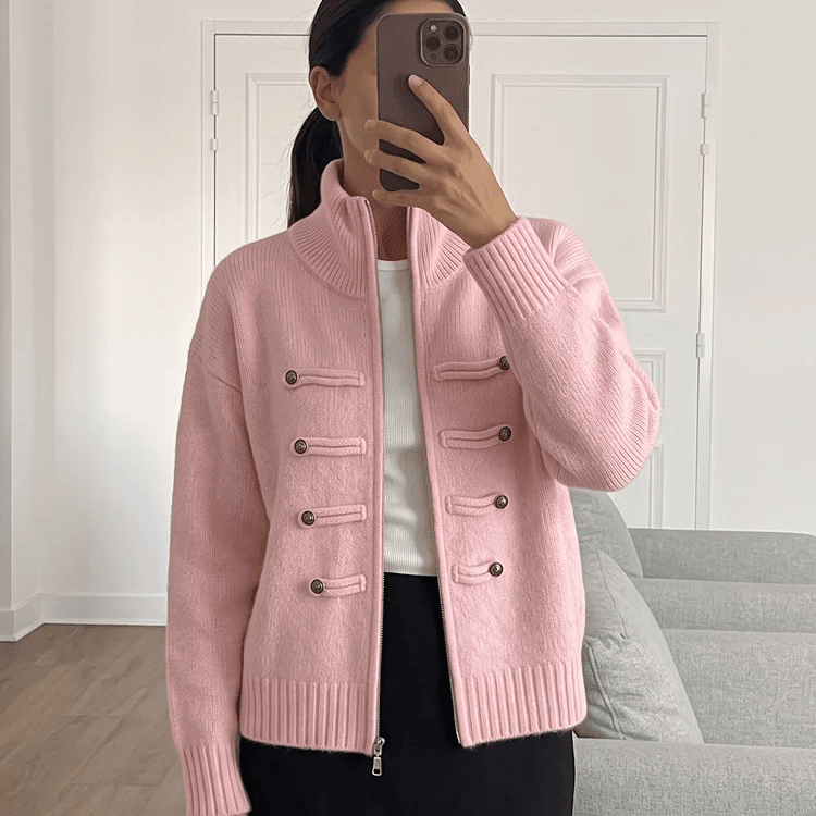 ZEYA - Helena Turtleneck Zip Knit Cardigan