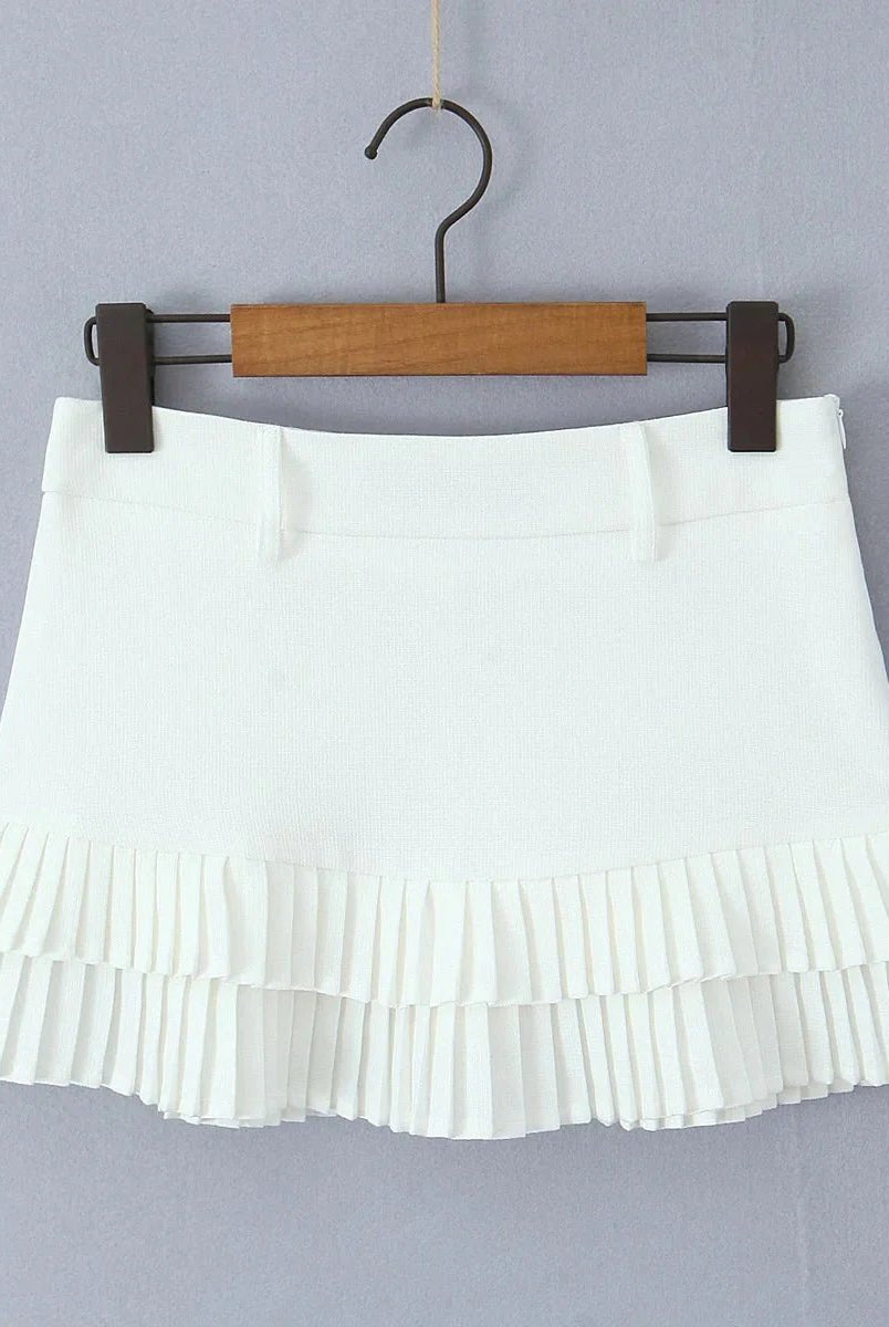 ZEYA - Heloise Low-Waist Pleated Mini Skirt