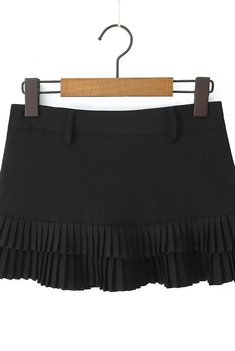 ZEYA - Heloise Low-Waist Pleated Mini Skirt
