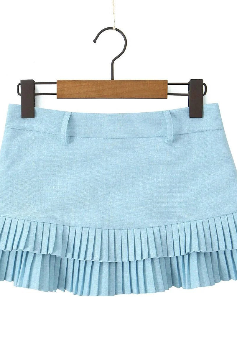 ZEYA - Heloise Low-Waist Pleated Mini Skirt