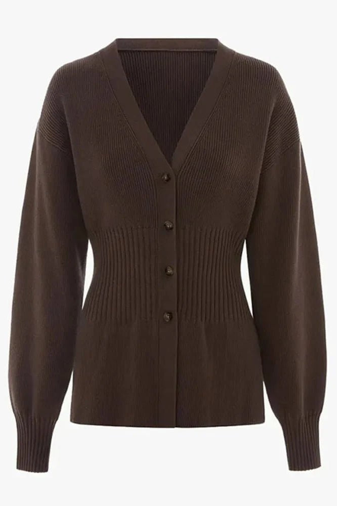 ZEYA - Henna Waisted V-Neck Cardigan