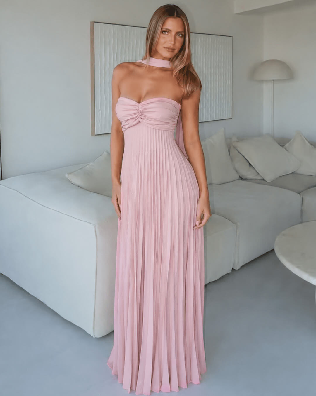 ZEYA - Ilaria Mesh Maxi Dress with Scarf